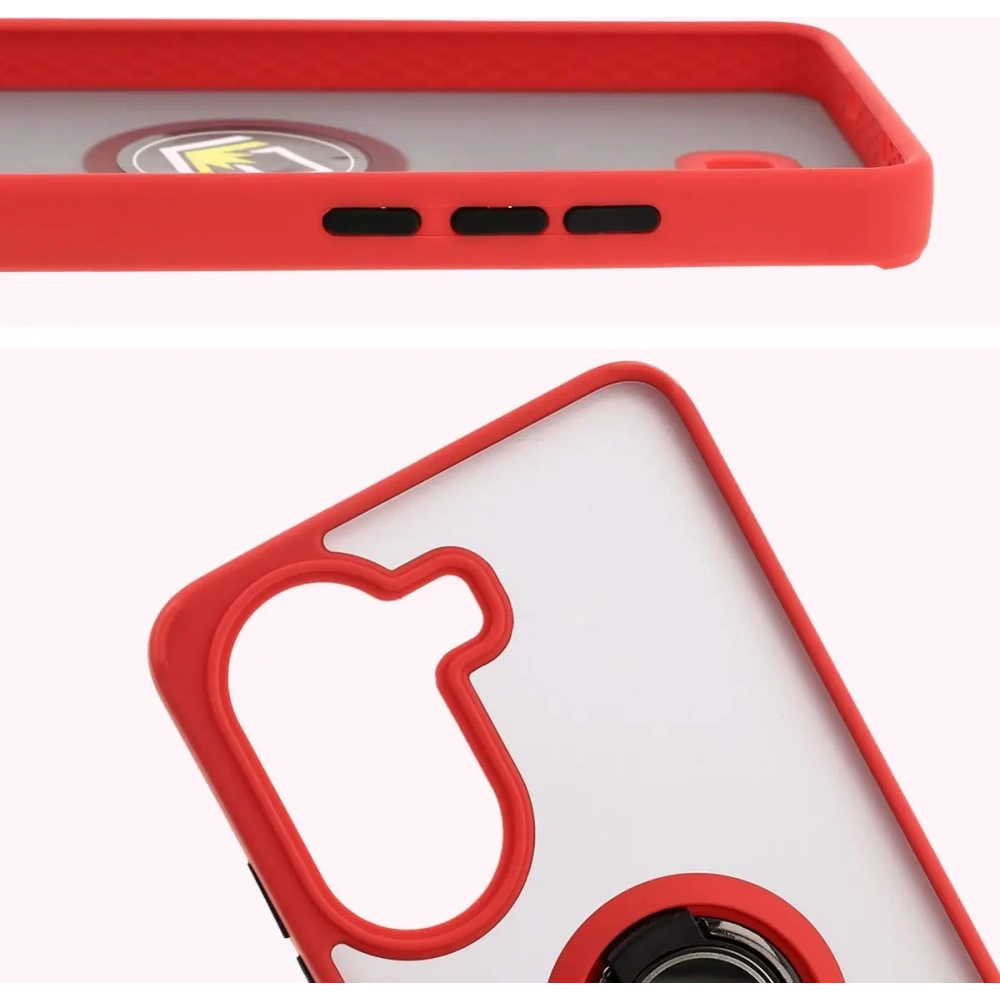 Hurtownia GSM - Bizon Case Hybrid Ring Xiaomi Poco X7 Pro rauchig mit einem roten Rahmen - BIZ8890 - {ean13} - Hurt