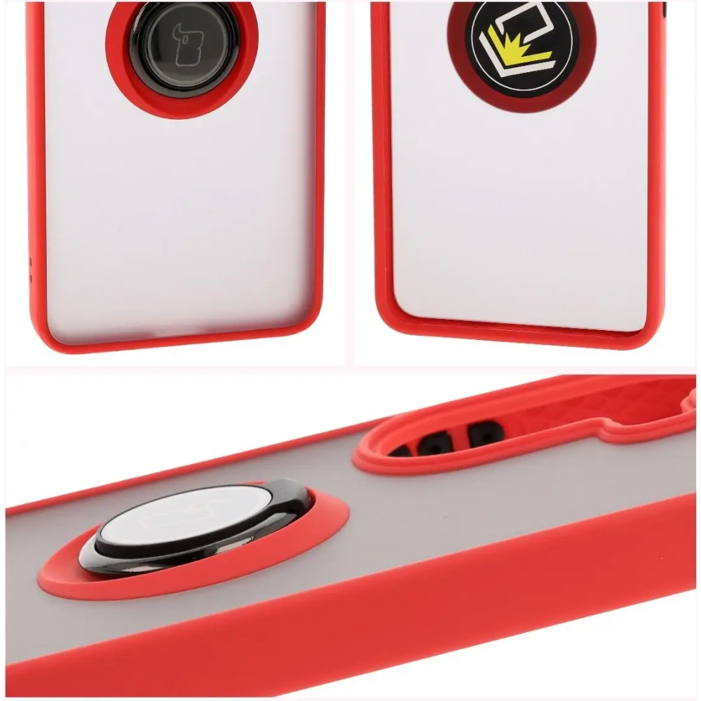 Hurtownia GSM - Bizon Case Hybrid Ring Xiaomi Poco X7 Pro rauchig mit einem roten Rahmen - BIZ8890 - {ean13} - Hurt
