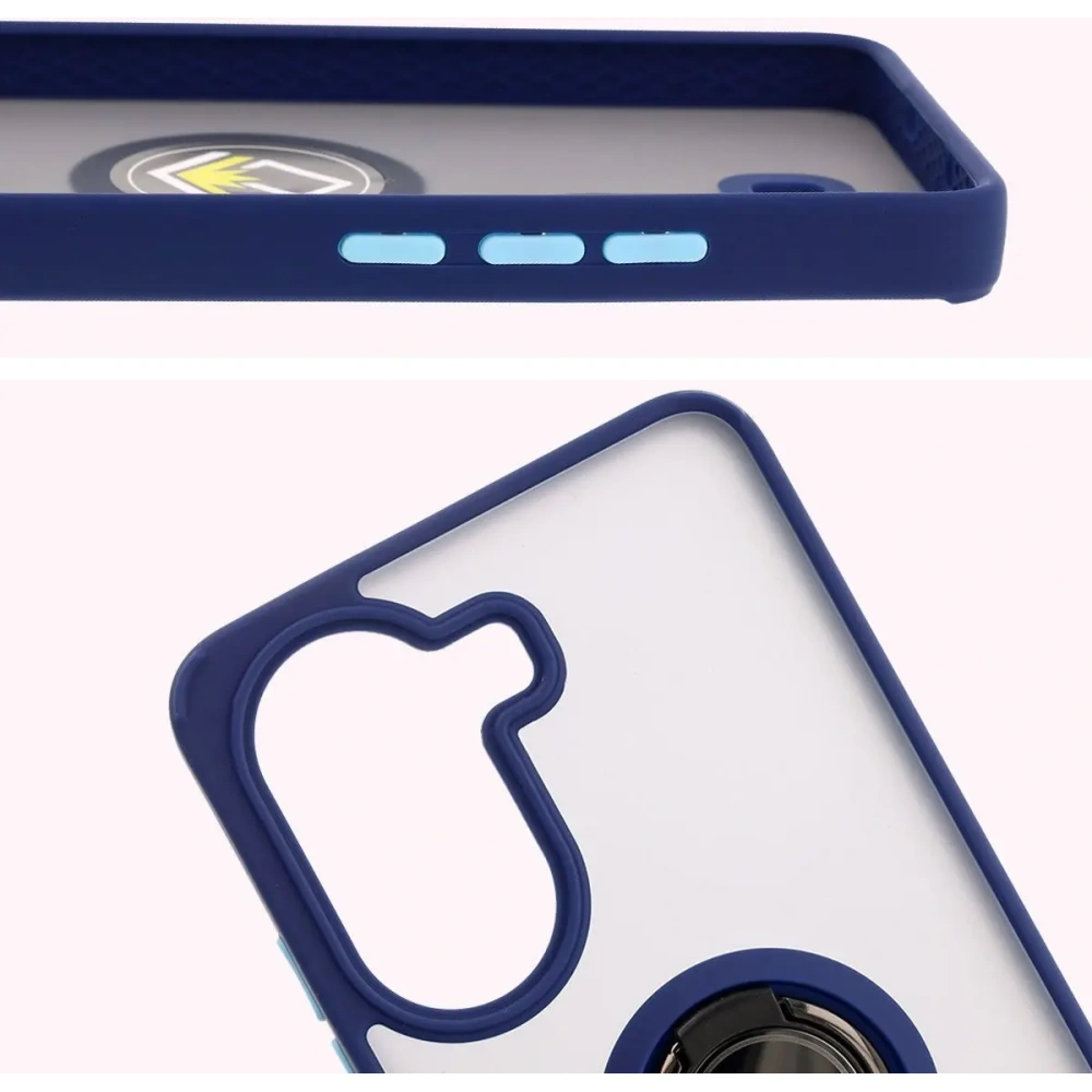 Hurtownia GSM - Etui z uchwytem na palec Bizon Case Hybrid Ring do Xiaomi Poco X7 Pro przydymione z granatową ramką - BIZ8891 - {ean13} - Hurt