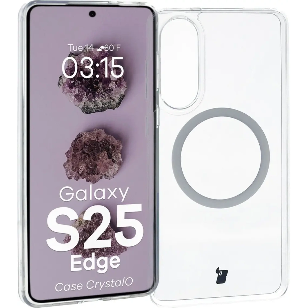 Hurtownia GSM - Bizon Case CrystalO cu inel magnetic Samsung Galaxy S25 Edge transparent - BIZ8893 - {ean13} - Hurt