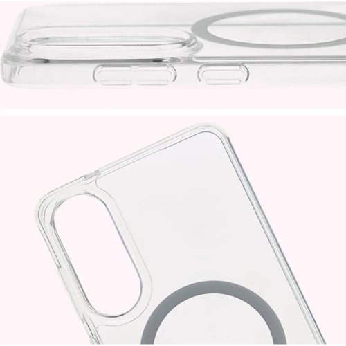 Etui z pierścieniem magnetycznym Bizon Case CrystalO do Samsung Galaxy S25 Edge przezroczyste