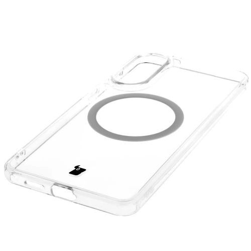Etui z pierścieniem magnetycznym Bizon Case CrystalO do Samsung Galaxy S25 Edge przezroczyste