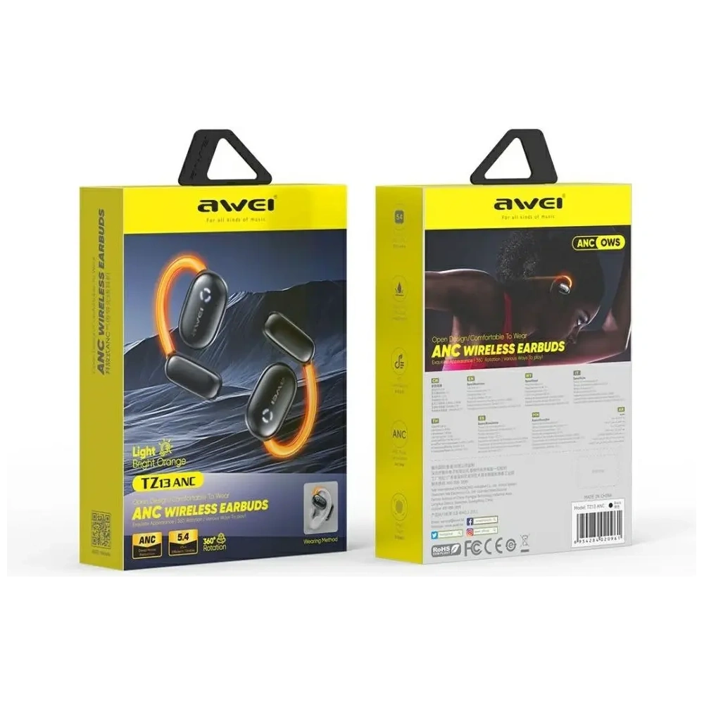 Hurtownia GSM - AWEI Bluetooth 5.4 TZ13 ANC vezeték nélküli fejhallgató + dokkoló állomás fekete - AWEI246 - {ean13} - Hurt