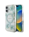 Wholesale Guess Resin Flowers Glitter MagSafe Apple iPhone 16 turquoise - GUE4501 - {ean13} - Hurt