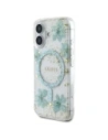 Wholesale Guess Resin Flowers Glitter MagSafe Apple iPhone 16 turquoise - GUE4501 - {ean13} - Hurt