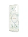 Wholesale Guess Resin Flowers Glitter MagSafe Apple iPhone 16 turquoise - GUE4501 - {ean13} - Hurt