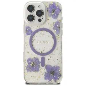 Hurtownia GSM - Guess Pryskyřicové květiny MagSafe Apple iPhone 16 Pro fialový - GUE4502 - {ean13} - Hurt