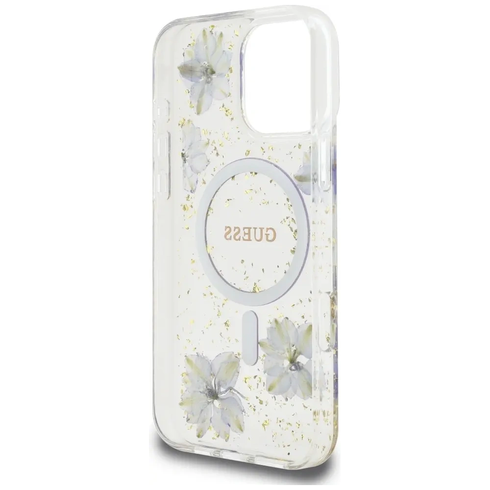 Wholesale Guess Resin Flowers MagSafe Apple iPhone 16 Pro purple - GUE4502 - {ean13} - Hurt