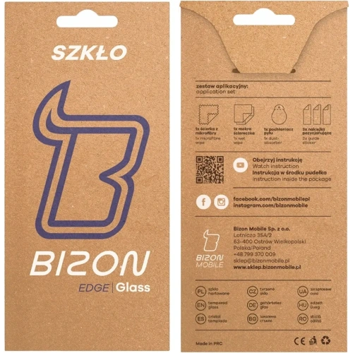 Szkło hartowane Bizon Glass Edge 3D do Oppo Reno13 Pro czarna ramka