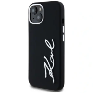 Hurtownia GSM - Karl Lagerfeld Logo din metal cu script din silicon Apple iPhone 15 negru - KLD21999 - {ean13} - Hurt