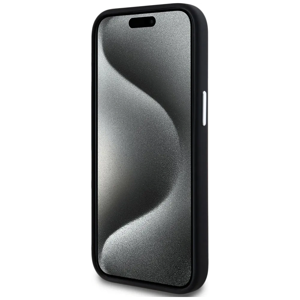 Hurtownia GSM - Karl Lagerfeld silikonová kovová script logo Apple iPhone 15 černý - KLD21999 - {ean13} - Hurt