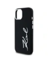 Hurtownia GSM - Karl Lagerfeld silikonová kovová script logo Apple iPhone 15 černý - KLD21999 - {ean13} - Hurt