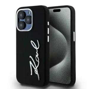 Hurtownia GSM - Karl Lagerfeld Szilikon Fém Felirat Logo Apple iPhone 15 Pro Max fekete - KLD22000 - {ean13} - Hurt