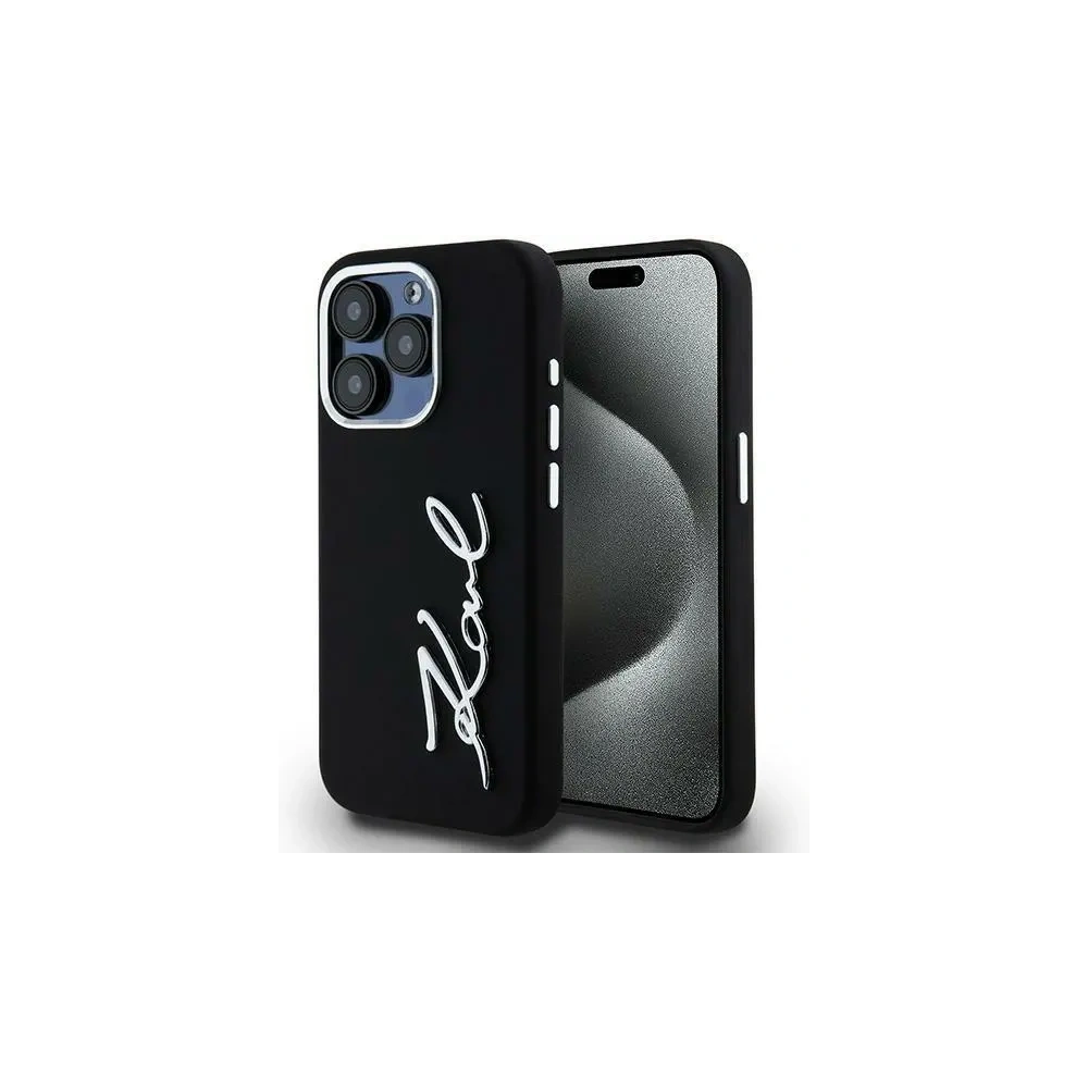 Hurtownia GSM - Karl Lagerfeld Silikon Metall Schriftzug Logo Apple iPhone 15 Pro Max schwarz - KLD22000 - {ean13} - Hurt