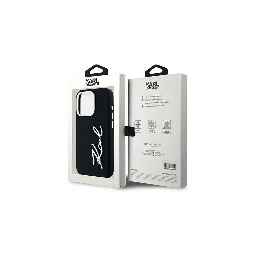 Hurtownia GSM - Karl Lagerfeld Silikon Metall Schriftzug Logo Apple iPhone 15 Pro Max schwarz - KLD22000 - {ean13} - Hurt