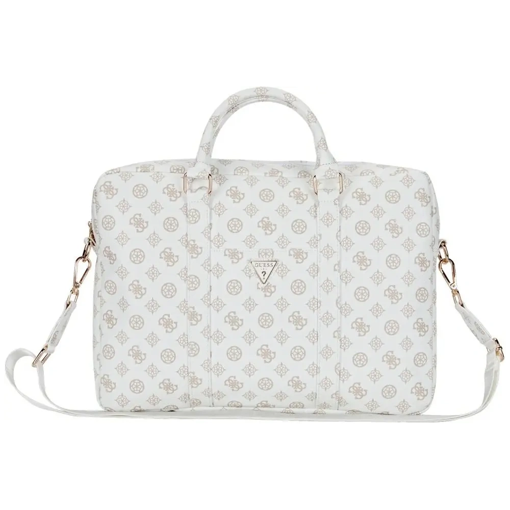 Hurtownia GSM - Torba Guess 4G Peony Front Pocket Zipper Triangle Logo 16" biały - GUE4506 - {ean13} - Hurt