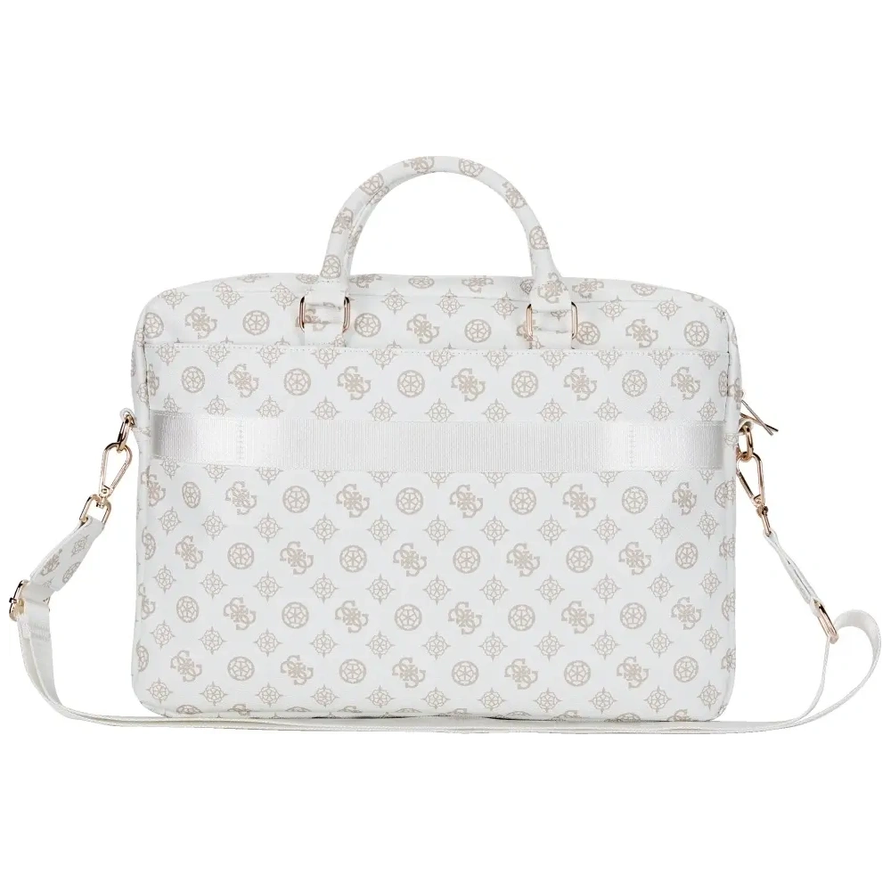 Hurtownia GSM - Guess 4G Peony Elülső Zsebes Cipzáros Háromszög Logó 16" fehér - GUE4506 - {ean13} - Hurt