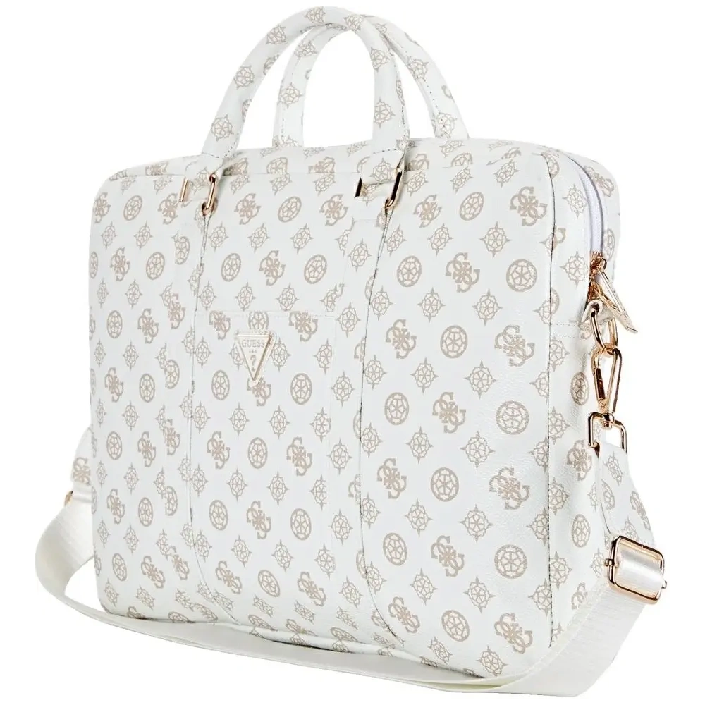 Hurtownia GSM - Guess 4G Peony Elülső Zsebes Cipzáros Háromszög Logó 16" fehér - GUE4506 - {ean13} - Hurt
