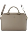 Guess Geprägte Reißverschlusstasche Dreieckslogo 15" braun