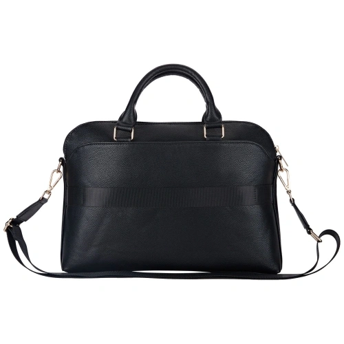 Torba Guess Grained Zipper Pocket Triangle Logo 15" czarny