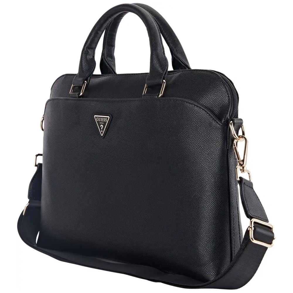 Hurtownia GSM - Guess Grained zippered kapsa trojúhelníkového loga 15" černá - GUE4512 - {ean13} - Hurt