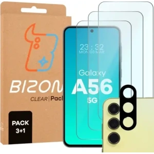 Wholesale Bizon Clear 2 Pack 3x tempered glass + 1x lens protection Samsung Galaxy A56 5G - BIZ8912 - {ean13} - Hurt