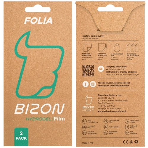 Folia hydrożelowa na tył Bizon Glass Hydrogel do Apple iPhone 16e [2 PACK]