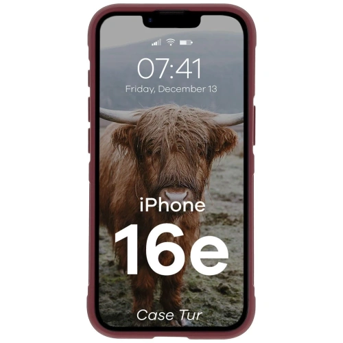 Pancerne etui Bizon Case Tur do Apple iPhone 16e burgundowe