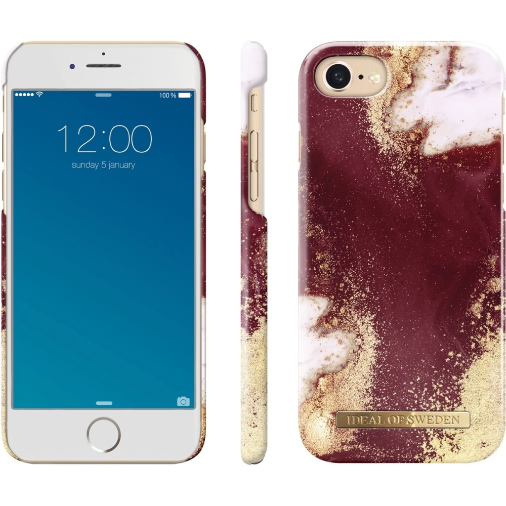 Hurtownia GSM - Etui iDeal Of Sweden Apple iPhone SE 2022/SE 2020/8/7/6 (Golden Burgundy Marble) - IDS184GLDBRGMRB - {ean13} - Hurt