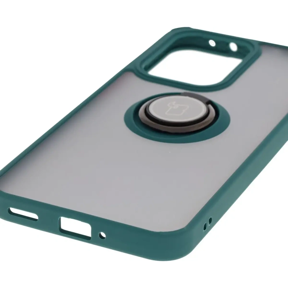 Wholesale Bizon Case Hybrid Ring Oppo Reno13 Pro smoky with a dark green frame - BIZ8930 - {ean13} - Hurt