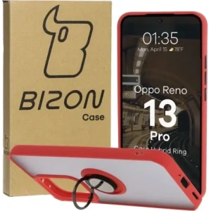Hurtownia GSM - Bizon Case Hybrid Gyűrű Oppo Reno13 Pro füstös piros kerettel - BIZ8932 - {ean13} - Hurt