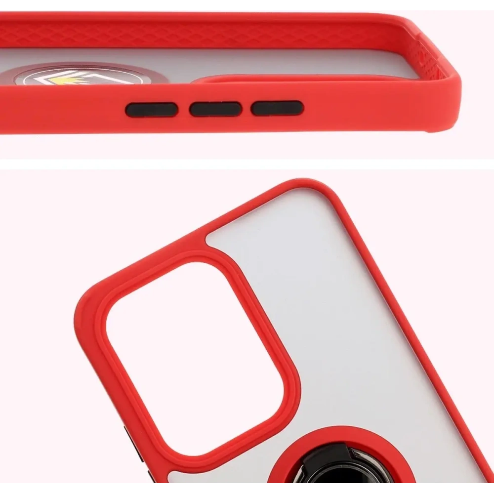 Wholesale Bizon Case Hybrid Ring Oppo Reno13 Pro smoky with a red frame - BIZ8932 - {ean13} - Hurt