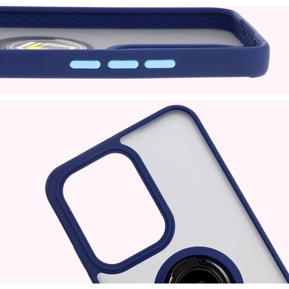 Wholesale Bizon Case Hybrid Ring Oppo Reno13 Pro smoky with a navy blue frame - BIZ8933 - {ean13} - Hurt