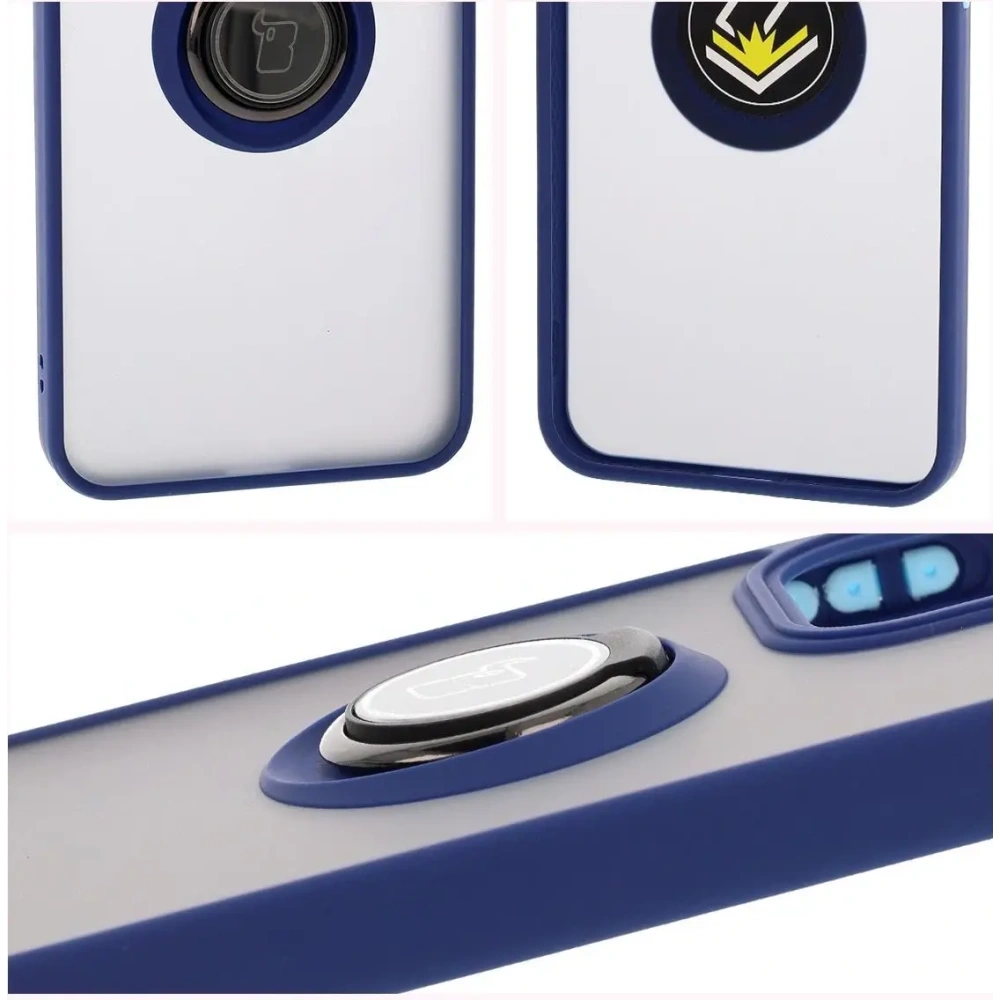 Wholesale Bizon Case Hybrid Ring Oppo Reno13 Pro smoky with a navy blue frame - BIZ8933 - {ean13} - Hurt
