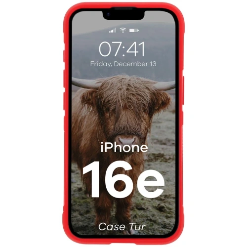 Pancerne etui Bizon Case Tur do Apple iPhone 16e czerwone