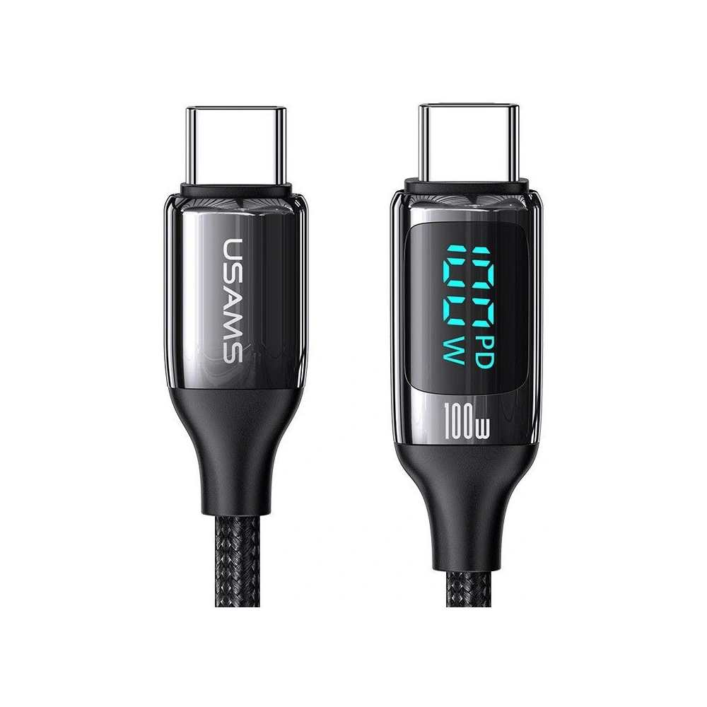 Hurtownia GSM - [CR] Kabel USAMS U78 USB-C/USB-C LED 3m 100W Fast Charging czarny/black US-SJ559 - OT-875 - {ean13} - Hurt