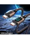 Hurtownia GSM - [CR] Kabel USAMS U78 USB-C/USB-C LED 3m 100W Fast Charging czarny/black US-SJ559 - OT-875 - {ean13} - Hurt