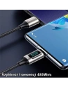 Hurtownia GSM - [CR] Kabel USAMS U78 USB-C/USB-C LED 3m 100W Fast Charging czarny/black US-SJ559 - OT-875 - {ean13} - Hurt