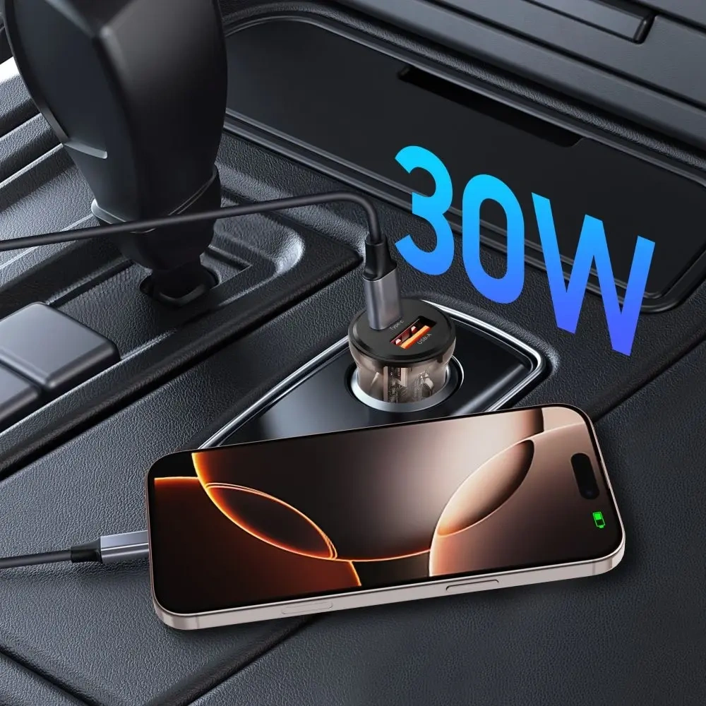 Wholesale Tech-Protect CC01 2-port Car Charger USB-A, USB-C PD 30W / QC 3.0 Black - THP4073 - {ean13} - Hurt
