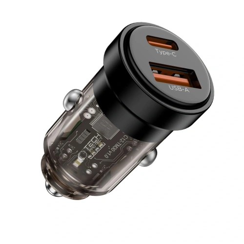 Ładowarka samochodowa Tech-Protect CC03 2-port Car Charger USB-A, USB-C PD 45W / QC 3.0 Black