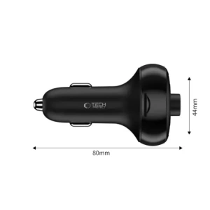 Hurtownia GSM - Tech-Protect CC06 Încărcător auto cu 3 porturi 2xUSB-A, USB-C PD 72W + Transmitator FM Bluetooth Negru - THP4078 - {ean13} - Hurt