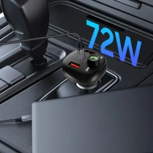 Hurtownia GSM - Tech-Protect CC06 Încărcător auto cu 3 porturi 2xUSB-A, USB-C PD 72W + Transmitator FM Bluetooth Negru - THP4078 - {ean13} - Hurt