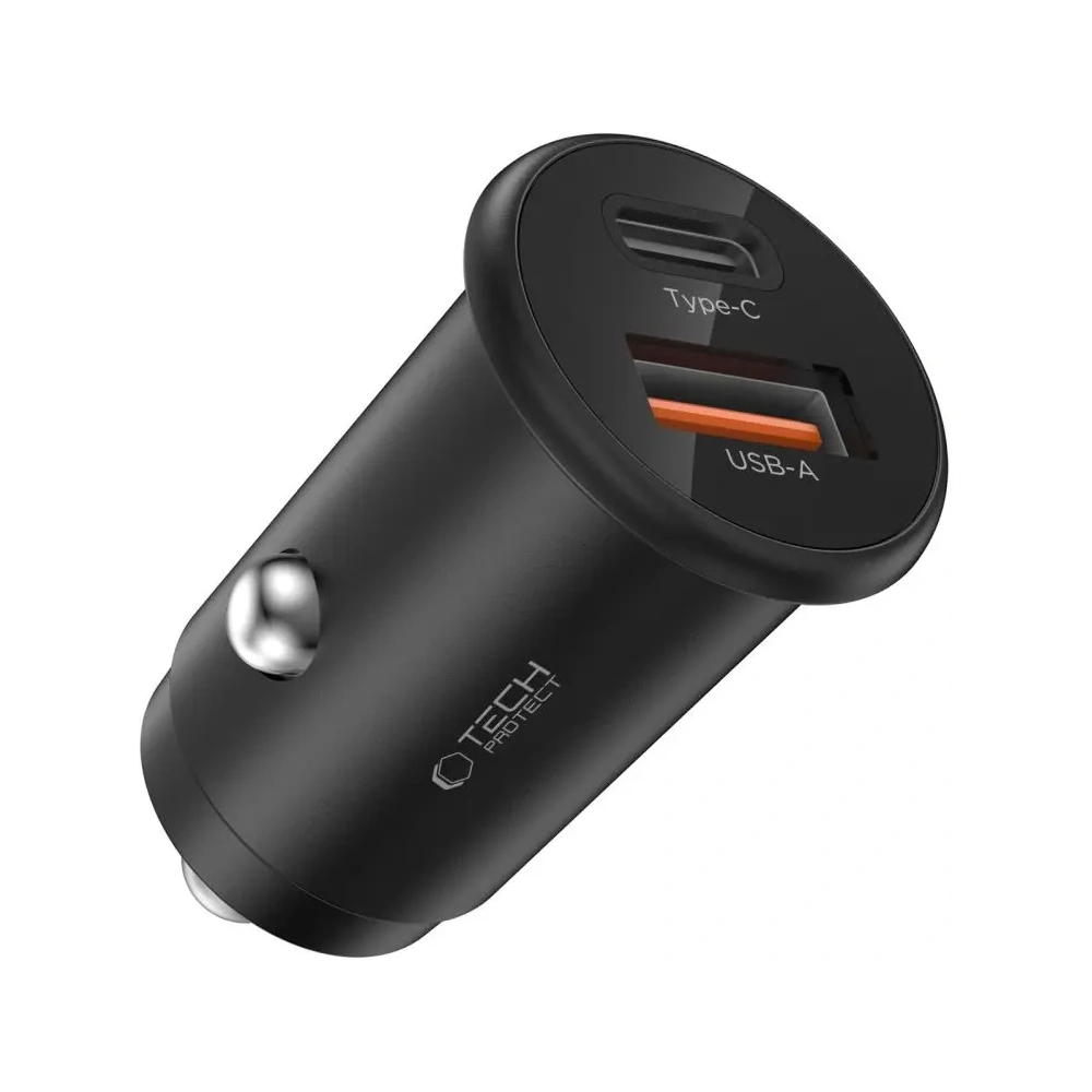Hurtownia GSM - Tech-Protect CC02 2-Port Auto-Ladegerät USB-A, USB-C PD 35W / QC 3.0 Schwarz - THP4079 - {ean13} - Hurt