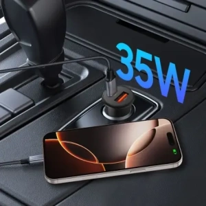 Hurtownia GSM - Tech-Protect CC02 Încărcător auto cu 2 porturi USB-A, USB-C PD 35W / QC 3.0 Negru - THP4079 - {ean13} - Hurt