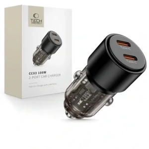 Wholesale Tech-Protect CC03 2-port 2xUSB-C Car Charger PD 100W Black - THP4081 - {ean13} - Hurt