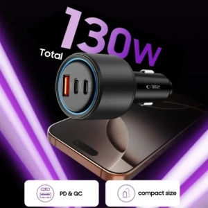 Wholesale Tech-Protect CC04 3-port Car Charger USB-A, 2xUSB-C PD 130W Black - THP4082 - {ean13} - Hurt
