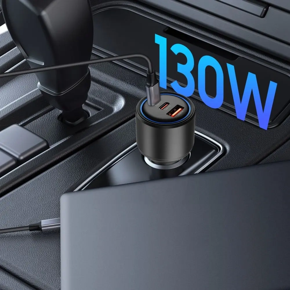 Hurtownia GSM - Tech-Protect CC04 Încărcător auto cu 3 porturi USB-A, 2xUSB-C PD 130W Negru - THP4082 - {ean13} - Hurt