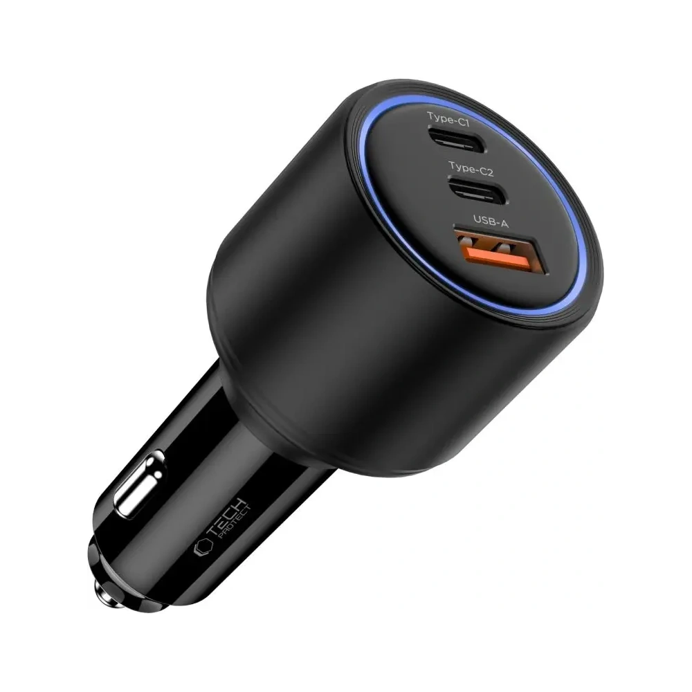 Wholesale Tech-Protect CC04 3-port Car Charger USB-A, 2xUSB-C PD 175W Black - THP4083 - {ean13} - Hurt