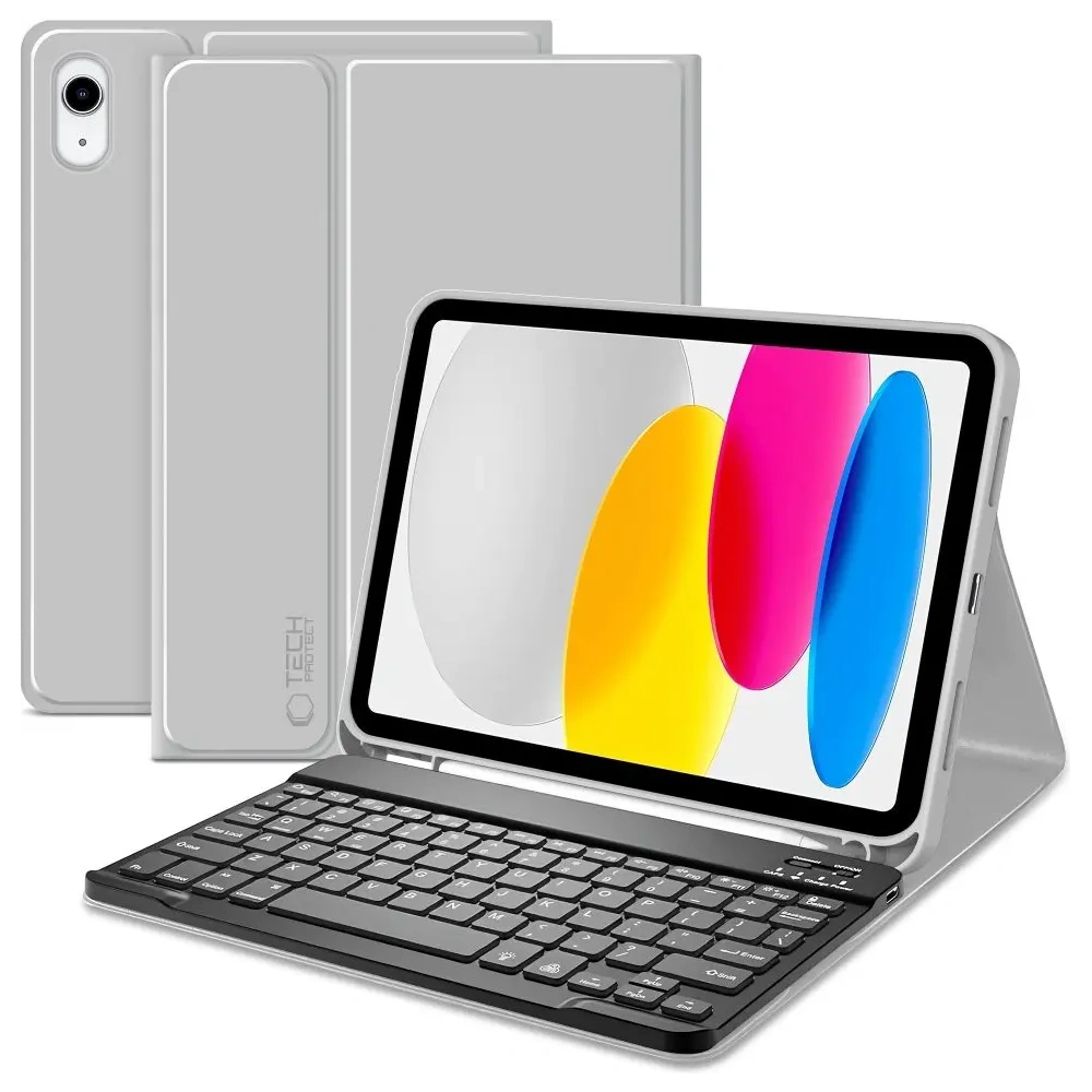 Hurtownia GSM - Etui mit Tastatur Tech-Protect SmartCase Pen + Keyboard Apple iPad Air 10.9 2022 (5. Generation) / iPad Air 11 2025 (7. Generation) Grau - THP4088 - {ean13} - Hurt