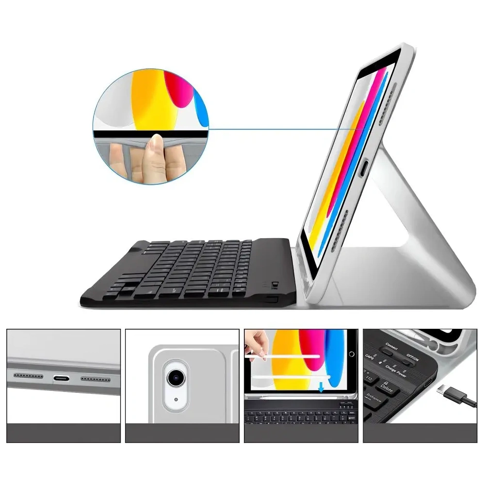 Hurtownia GSM - Etui mit Tastatur Tech-Protect SmartCase Pen + Keyboard Apple iPad Air 10.9 2022 (5. Generation) / iPad Air 11 2025 (7. Generation) Grau - THP4088 - {ean13} - Hurt